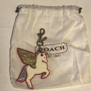 Coach Unicorn Pegasus Keychain Key Fob RARE